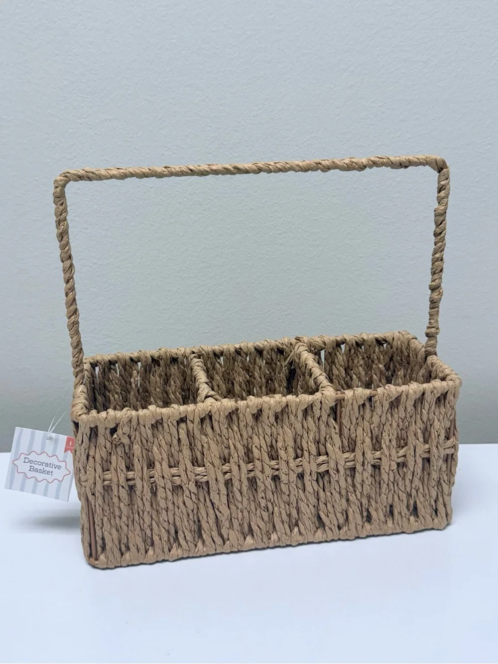 Natural Divided Caddy/ Basket with Handle, Target Bullseye Playground 2026